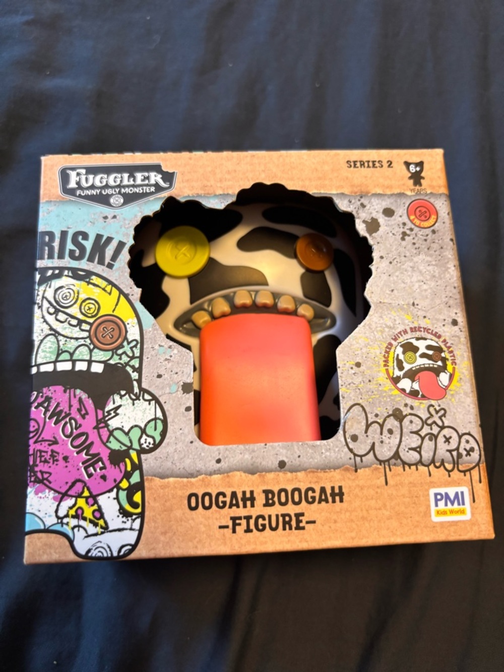 Fuggler Oogah Boogah Figure Series 2 Funny Ugly Monster Cow Print New in Box